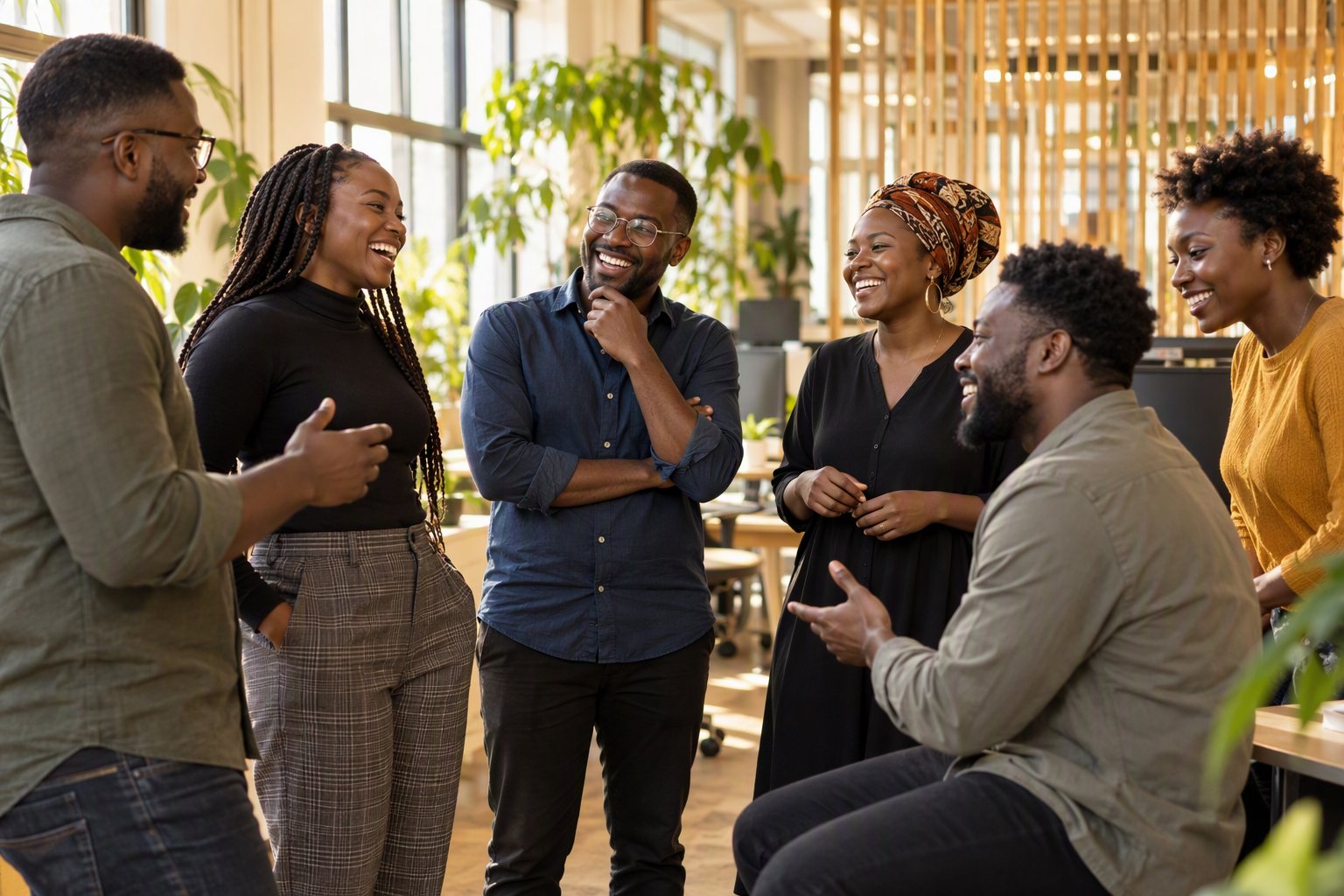 The Oasis Hive team during a morning stand-up