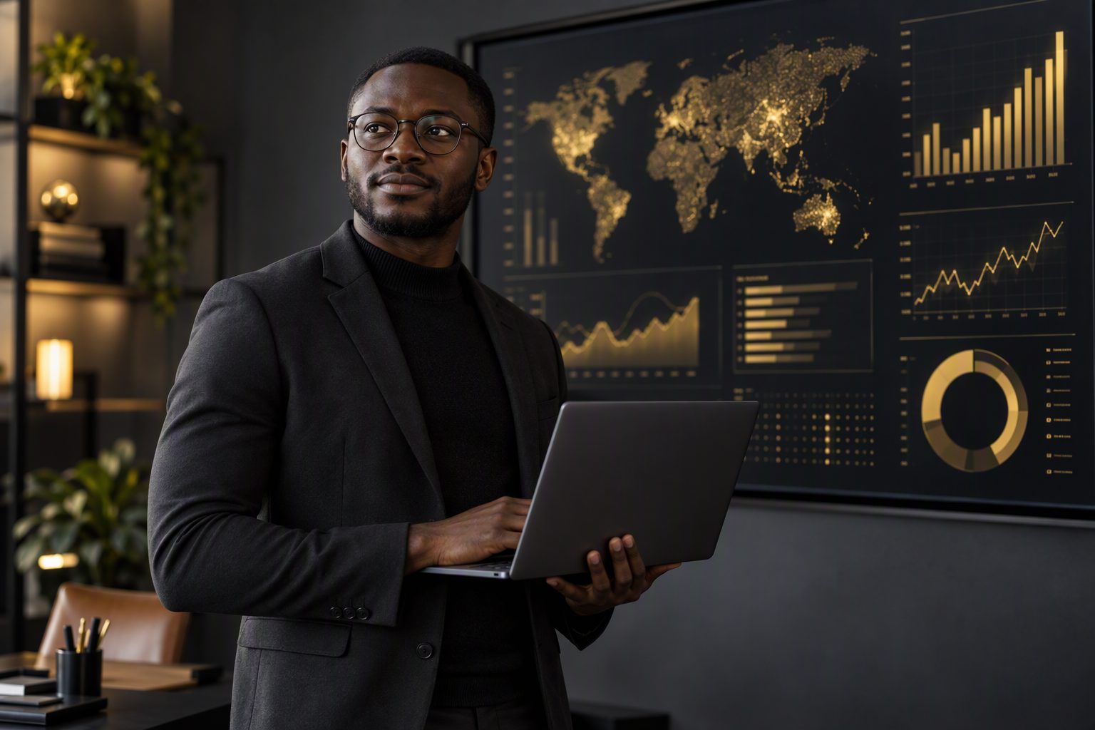 An engineer reviewing a client analytics dashboard